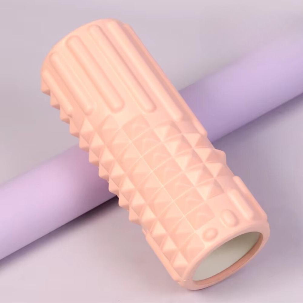 Ролик массажный для йоги и фитнеса,валик гимнастический, розовый 33 х 13 см EV01C_Pink Каменец-Подольский - изображение 1