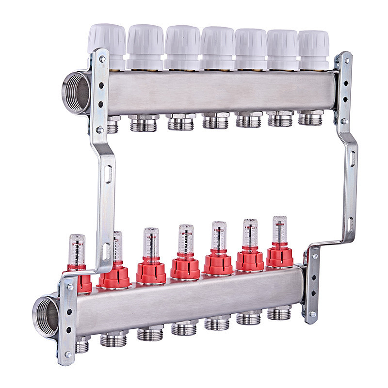 Колекторний блок з витратомірами Nolf NF.2100-07S 1"x7 (корпус нержавіюча сталь) (NF3021) Київ - фото 2