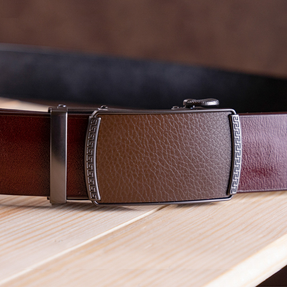 Ремень мужской c пряжкой-автомат Vintage 20339 Коричневый Киев - изображение 5