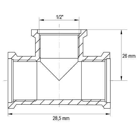 Трійник KOER KF.T06F.WN - 1/2'' FFF (KR3028) Київ