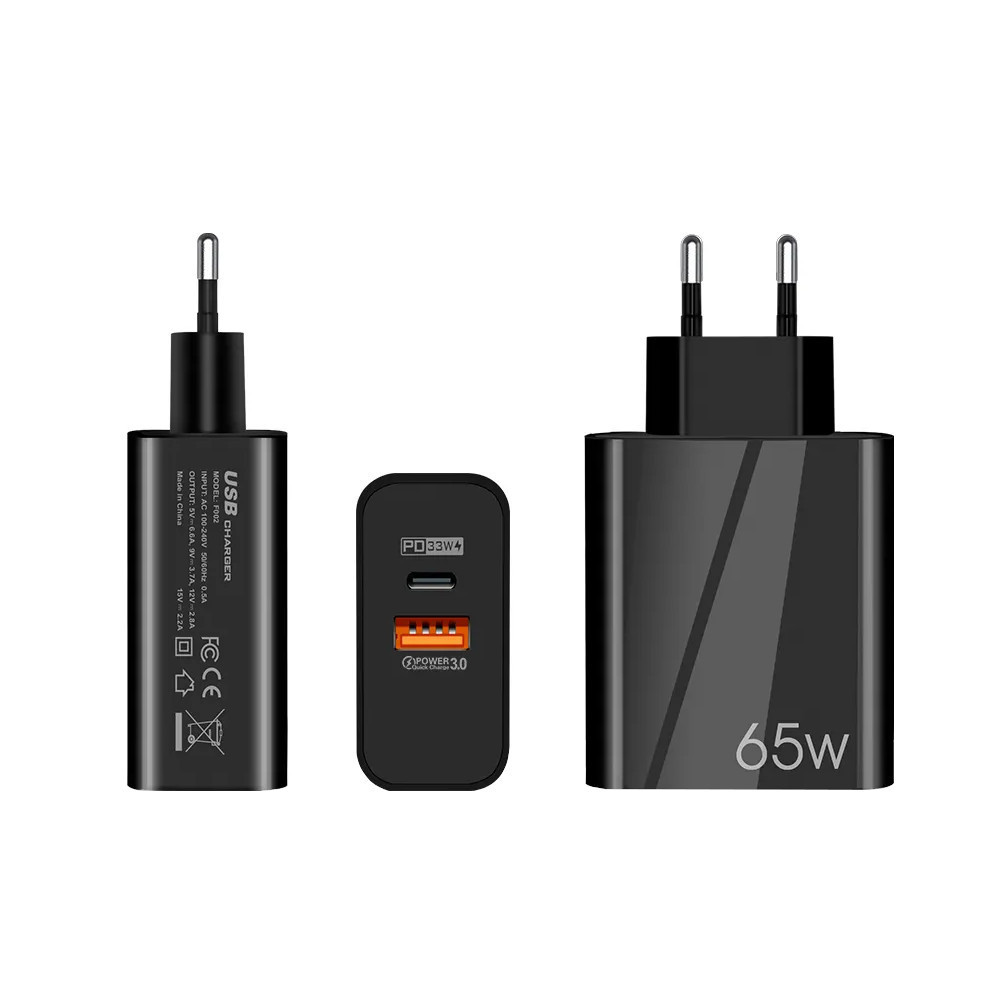 Зарядка швидка 65Вт USB Type-C PD QC AC Prof F002 Киев - изображение 2