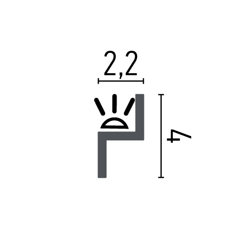 Карниз полимерный для LED освещения Grand Décor KH 902 Днепр