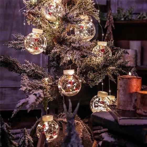 Новогодняя гирлянда штора шары Дед Мороз с наполнением 3.0м 10 шаров 200 LED Бахрома Киев