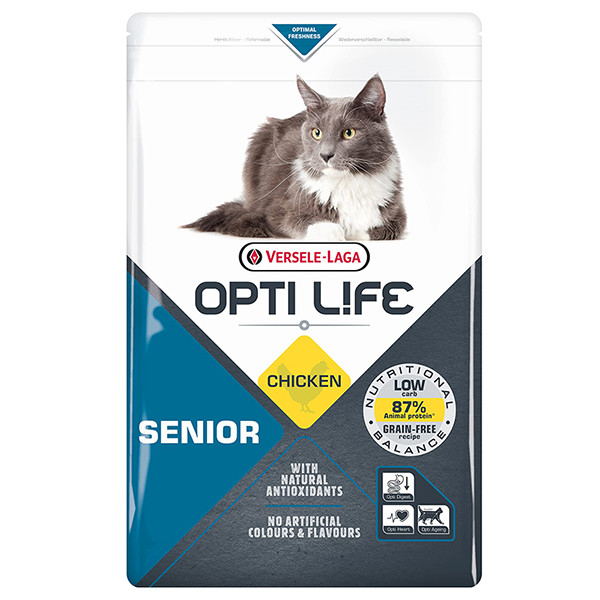 Opti Life Senior ОПТІ ЛАЙФ СЕНЬЙОР беззерновий сухий суперпреміум корм для літніх котів Київ - фото 1