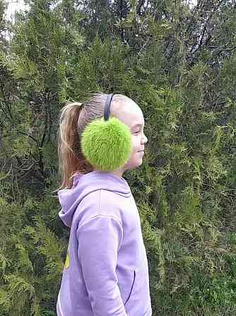 Наушники меховые детские из кролика Салатовый Харьков