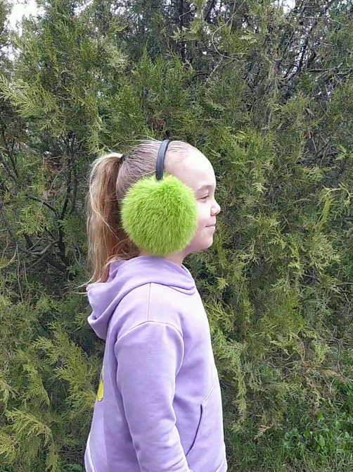 Наушники меховые детские из кролика Салатовый Харьков - изображение 1