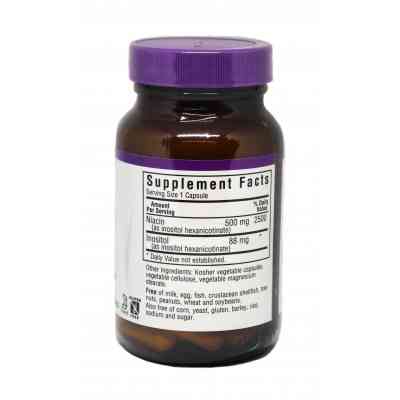Вітамін Bluebonnet Nutrition Ніацин без інфузату (В3) 500мг, 60 гелевих капсул (BLB0462) Вінниця