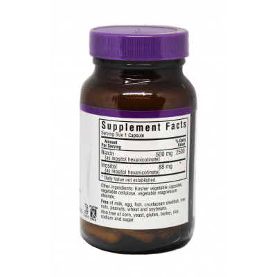 Витамин Bluebonnet Nutrition Ниацин без инфузата (В3) 500мг, 60 гелевых капсул (BLB0462) Винница - изображение 2