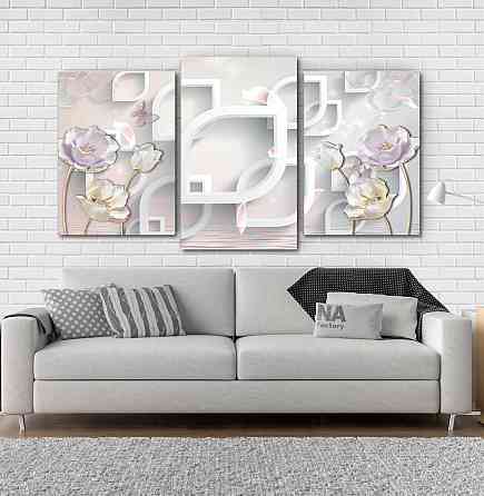 Модульна картина Квіти Абстракція Art-18_3 Київ