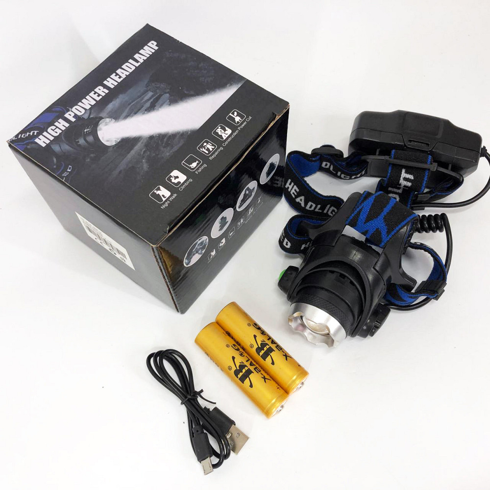 Мощный универсальный аккумуляторный налобный фонарь Police BL-6699 (204C), Легкий фонарик на голову WE-43 Киев - изображение 7