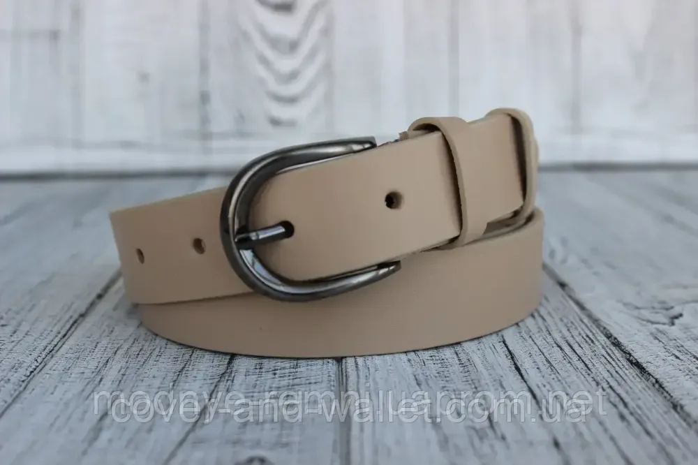 Світло-рожевий жіночий ремінь із натуральної шкіри 25мм Puos Київ - фото 4