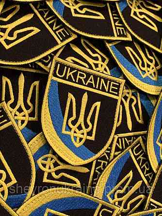 Шеврон ukraine (Форма щит. На липучці) Розмір 8x7см Київ