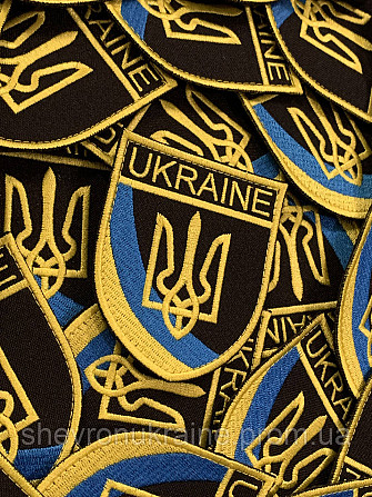 Шеврон ukraine (Форма щит. На липучке) Размер 8x7см Киев - изображение 2