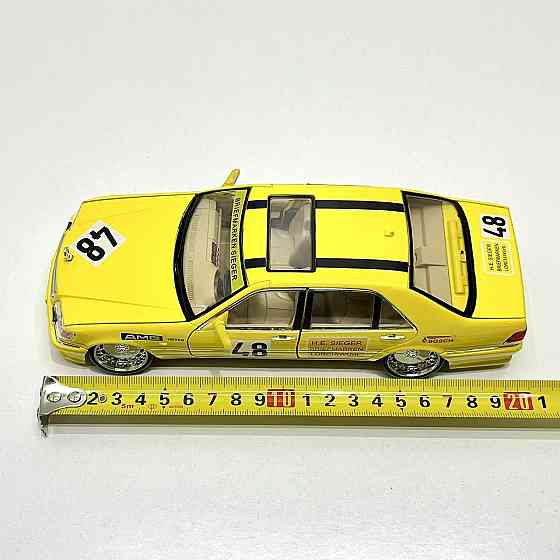 Машинка Авто Експерт Mercedes-Benz S-Class W140 металопластикова 1:24 звук світло інерція відчиняються двері капот багажник Жовта Чернігів