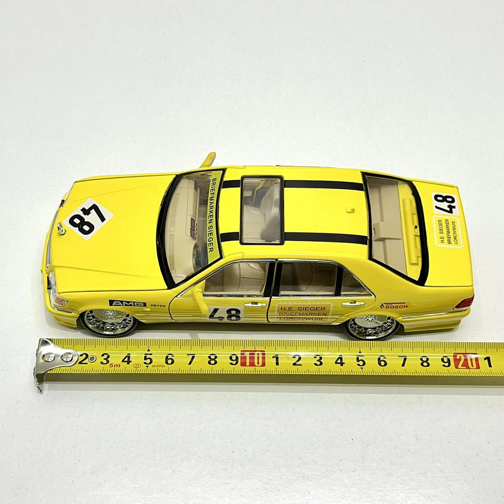 Машинка Авто Експерт Mercedes-Benz S-Class W140 металопластикова 1:24 звук світло інерція відчиняються двері капот багажник Жовта Чернігів - фото 5