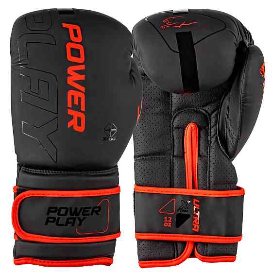 Боксерські рукавиці PowerPlay 3024 Ultra Mat Чорно-Червоні 14 унцій Кам'янське