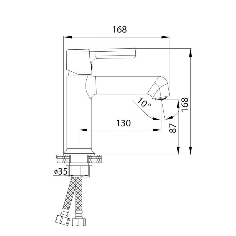 Смеситель для раковины Qtap Cardinal QTCAR270CRM45654 (k35), однорычажный, низкий, Chrome Харьков - изображение 2