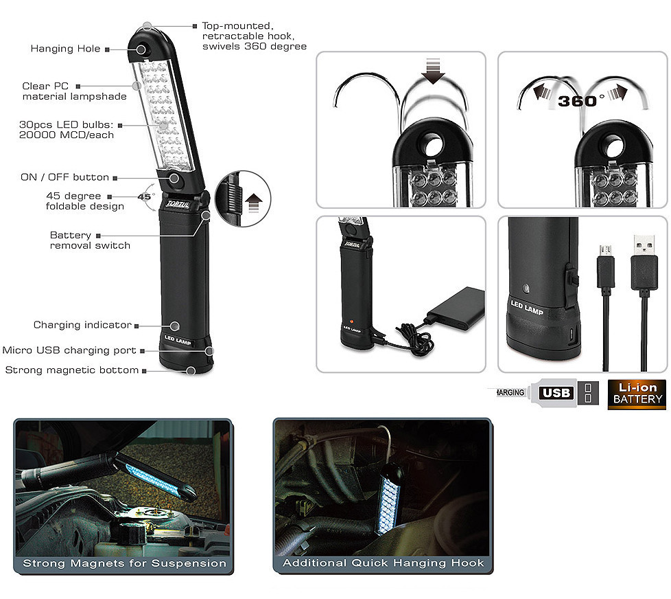 Ліхтар світлодіодний (Micro USB 5V) TOPTUL JJAT0105 Чернігів - фото 2
