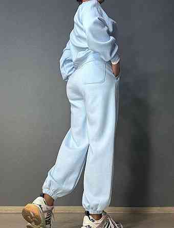 Костюм жіночий A-N 27063 світшот і джогери оверсайз з вишивкою блакитний , блакитний, S Київ
