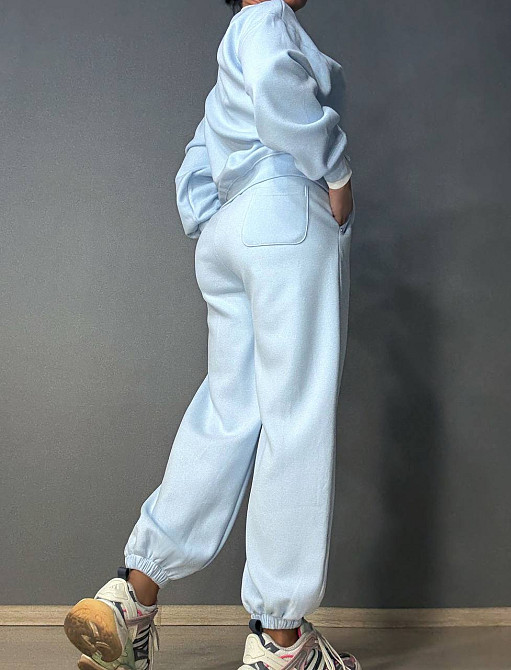 Костюм жіночий A-N 27063 світшот і джогери оверсайз з вишивкою блакитний , блакитний, S Київ - фото 5