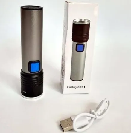 Фонарик ручной BL-K31 USB CHARGE аккумулятор 18650 , 3 режима работы, ZOOM, ДО 500м 6811 Киев