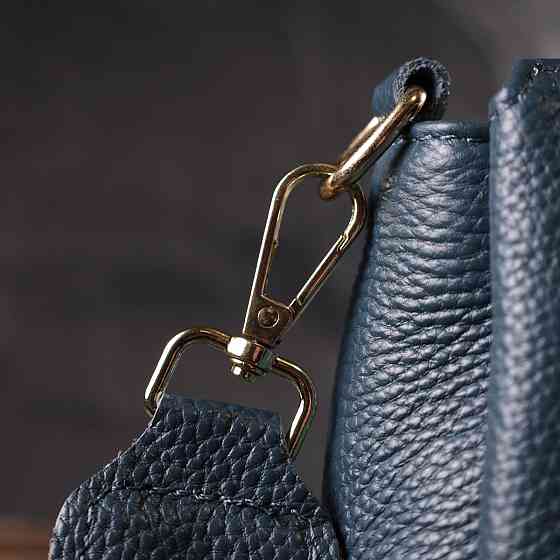 Жіноча практична сумка через плече з натуральної шкіри Vintage 22287 Синя Київ