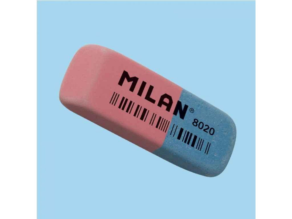 Гумка MІLAN 8020, червоно-синя, прямокутна ТМ LEADER Київ - фото 1