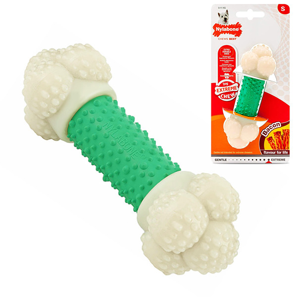 Nylabone Extreme Chew Double Action НІЛАБОН ПОДВІЙНА ДІЯ жувальна іграшка для собак, смак бекону Київ - фото 1
