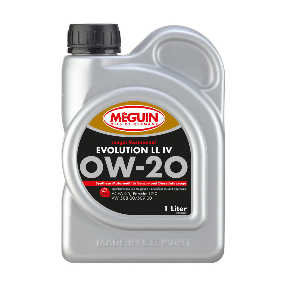 Моторное масло MEGUIN EVOLUTION LL IV SAE 0W-20 1 л — Longlife IV, ACEA C5, VW 508 00 / 509 00, Porsche C20, Ford WSS-M2C 956-A1 | Ковель - изображение 1