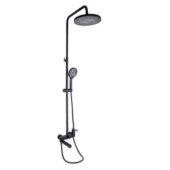 Душевая система для душа Qtap Jay на три потребителя (с изливом) QTJAY111BLM45549 Black Matt, латунь Харьков