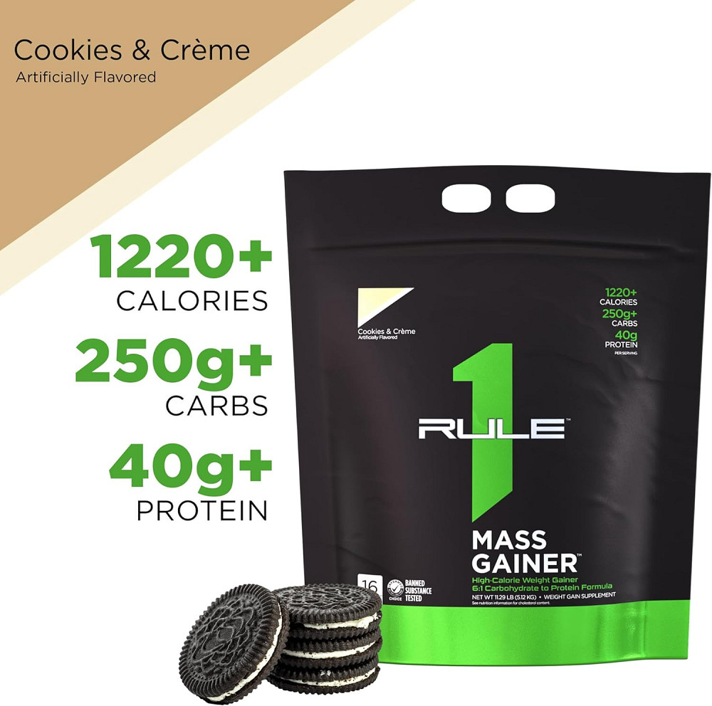 Гейнер Rule One Mass Gainer 5.25 kg (Cookies & Creme) Луцк - изображение 3
