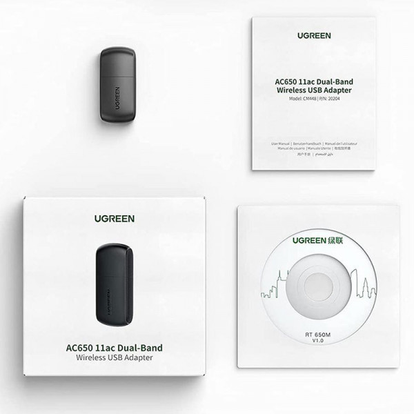 Адаптер WiFi UGREEN AC650 11ac Dual-Band USB 2.0 (CM448) (20204) Київ - фото 4