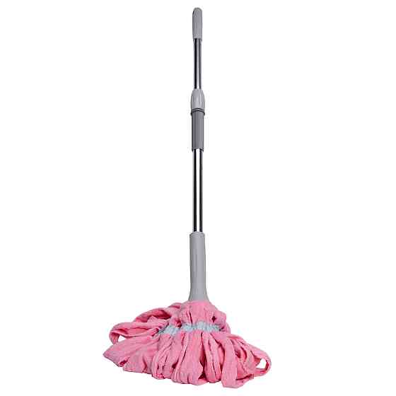 Швабра телескопічна для миття підлоги універсальна мотузкова швабра з самовіджимом для прибирання Рожевий HP-35015-13P Київ