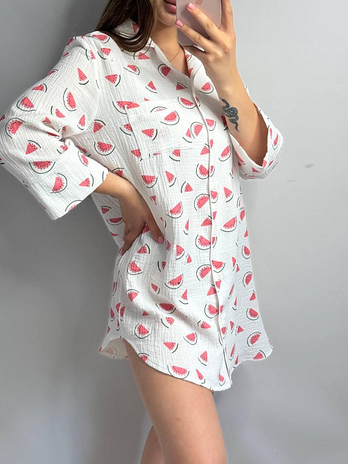 Женская муслиновая ночная сорочка Арбуз XS-S Харьков - изображение 4