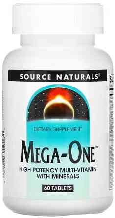 Мультивітаміни Source Naturals Вітаміни та мінерали Mega-One 60 таблеток Київ