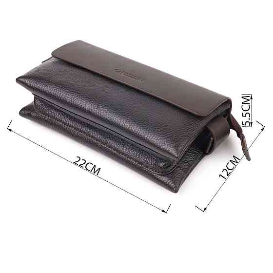 Стильный мужской клатч из натуральной комбинированной кожи CANPELLINI 21566 Коричневый Киев