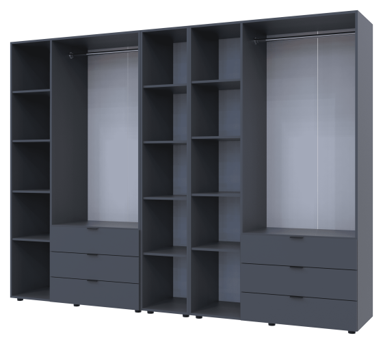 Комплект шкафов для одежды Doros Гелар (3 шт.) 270,6х49,5х203,4 см Графит (DRS-011161) Днепр