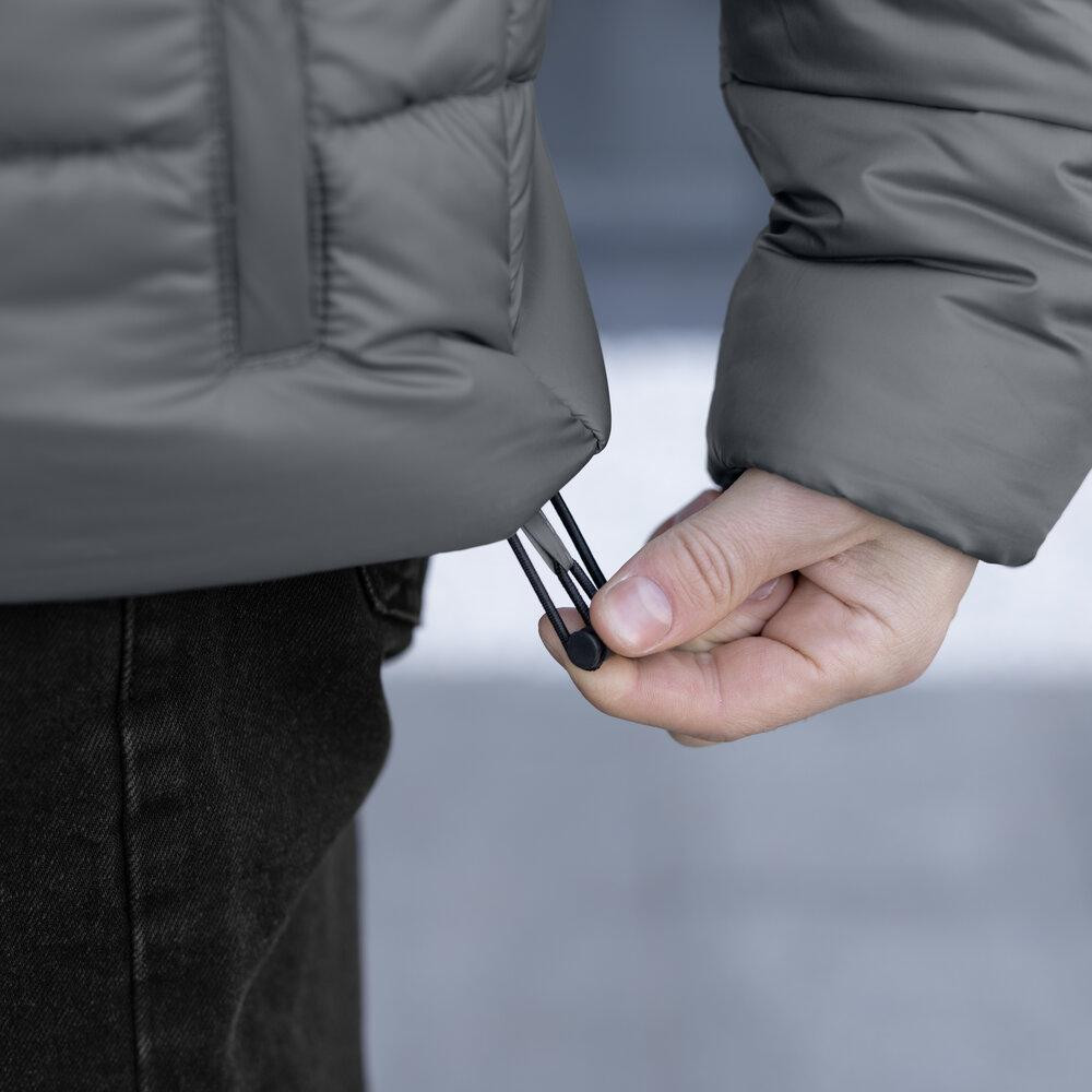 Чоловіча зимова куртка темно-сіра Pobedov Bubble Gum Київ - фото 7