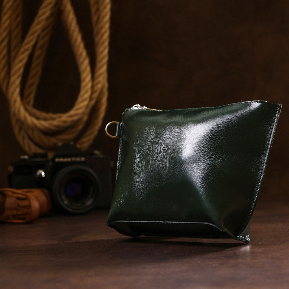 Практичная кожаная косметичка для женщин Shvigel 16411 Зеленый Киев - изображение 8