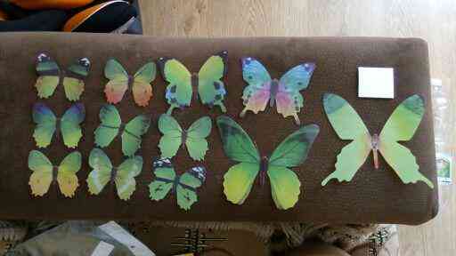 Набір зелених метеликів для інтер'єру - 12шт. Київ