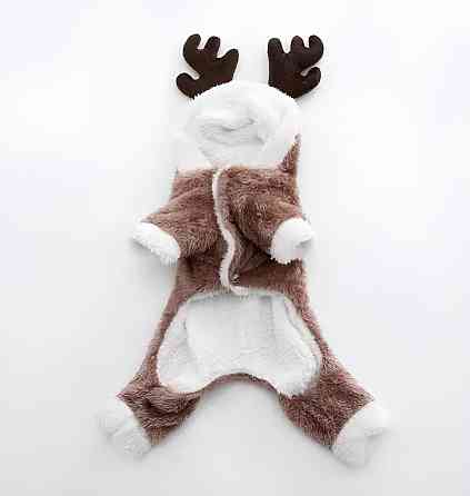 Костюм для тварин RESTEQ костюм для собак Олень розмір L теплий святковий костюм для домашніх тварин Київ