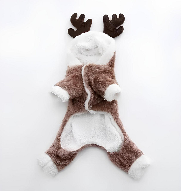 Костюм для тварин RESTEQ костюм для собак Олень розмір L теплий святковий костюм для домашніх тварин Київ - фото 1