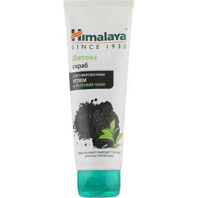 Скраб для обличчя Himalaya Herbals Детокс-скраб для вмивання з вугіллям і зеленим чаєм 75 мл (6291107221793) Вінниця