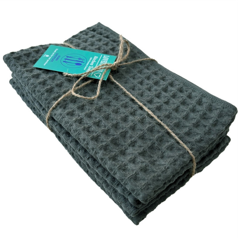 Набір кухонних вафельних рушників Lovely Svi 4 шт: 35 x 75 см, 100% бавовна – Сірий (561011) Київ - фото 1