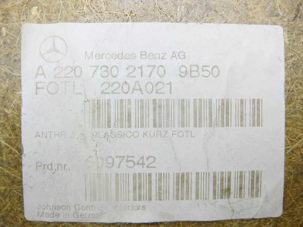 Mercedes-Benz  A2207302170 9B50 Карта задніх лівих дверей шкіра колір "антрацит" S-class short W220 Одеса - фото 13