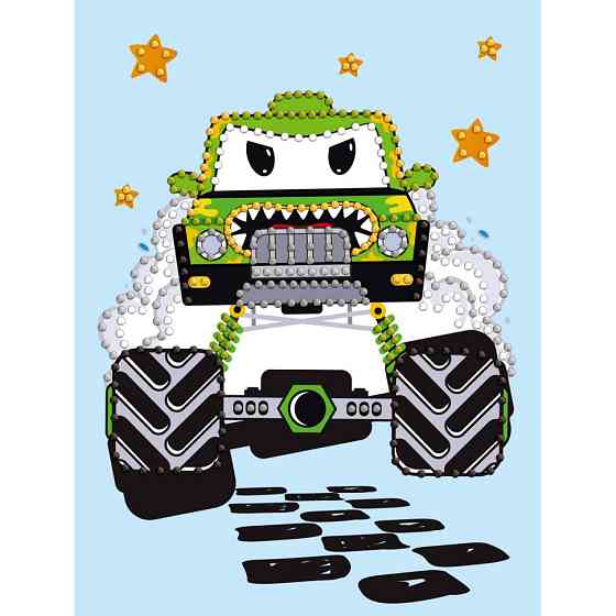 Алмазна мозаїка з частковою викладкою "Машинка зелена" ©art_selena_ua AMV1227, 15x20см Вінниця