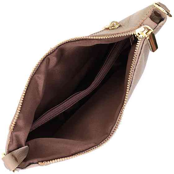 Женская сумка-клатч с двумя ремнями из натуральной кожи Vintage 22643 Бежевая Киев