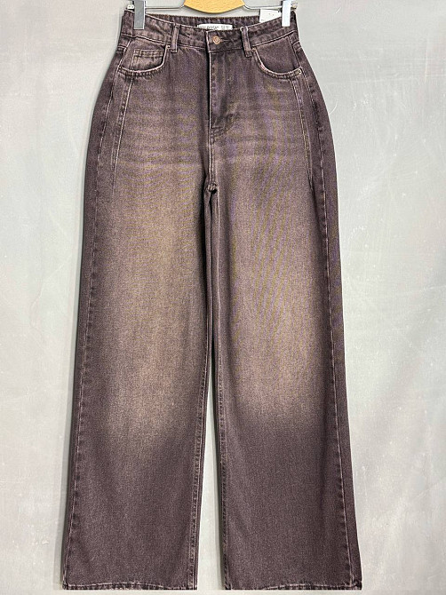 Джинсы женские Its Basic 2499-2 WIDE LEG палаццо с выточками коричневые, коричневый, 36, 36, 70 см, 97 см Киев - изображение 8