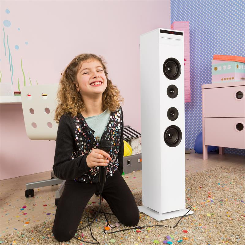 Karaboom CD Система караоке Bluetooth MP3 Зарядное устройство USB Микрофон FB Белый Белый (Германия, читать Ровно - изображение 3