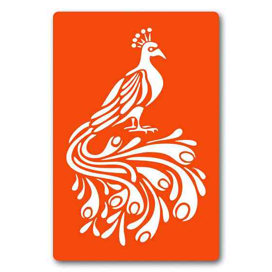 Трафарет для био-тату Павлин dx037-24*34см, размер 24х34 см Винница